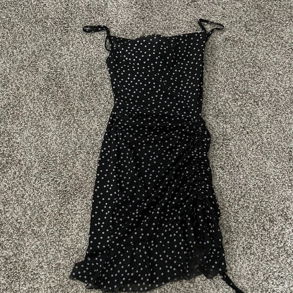 cowl neck, asymmetrical dress